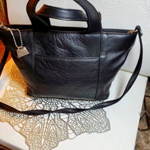 Madi Claire Black Handbag w/ Silver tone Hrdwre